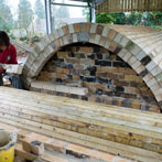 Kigbeare Kiln Project - Joss Bricking up the back of the main chamber